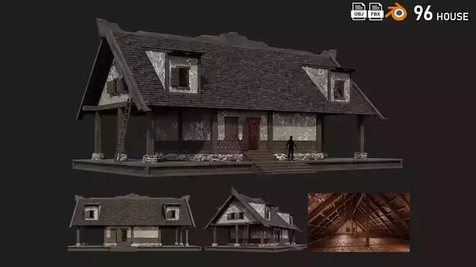 Old Medieval House Building 4K Textures GameReady 96