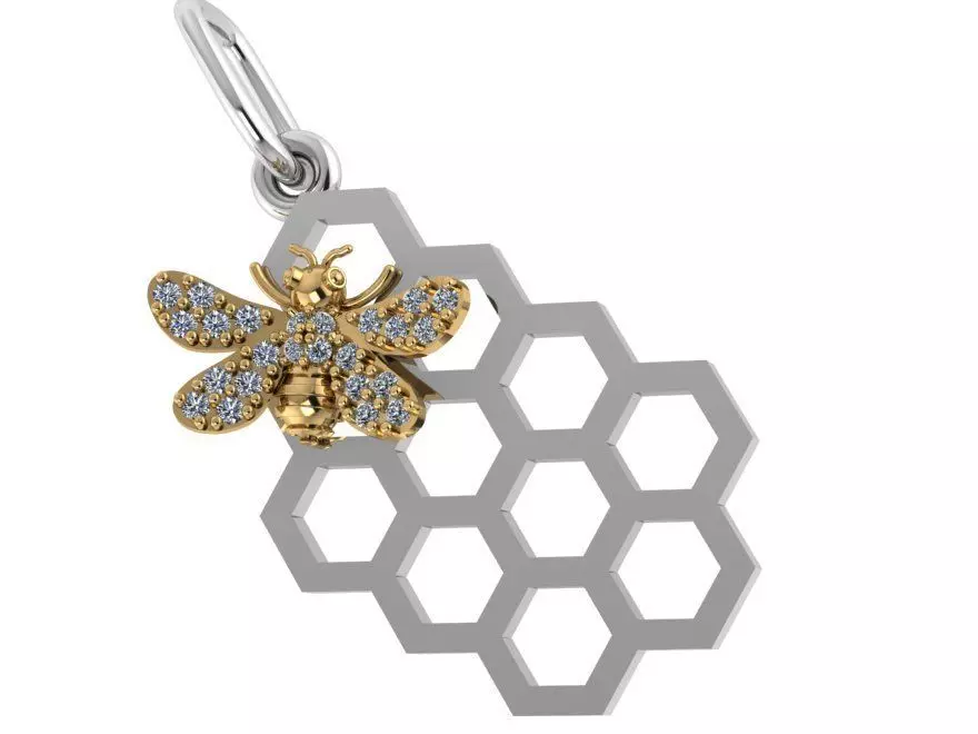 Beehive Diamond Pendant 0648 3D print model