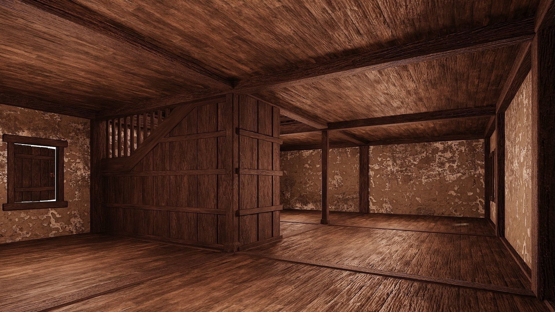 4 Old Medieval Houses Building Pack 4K Tex GameReady 93 to 96 Low-poly 3D model_21