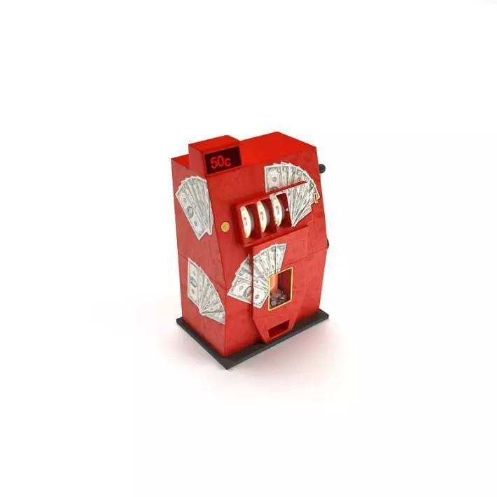 Red Game Machine Vegas Style 3D model_0