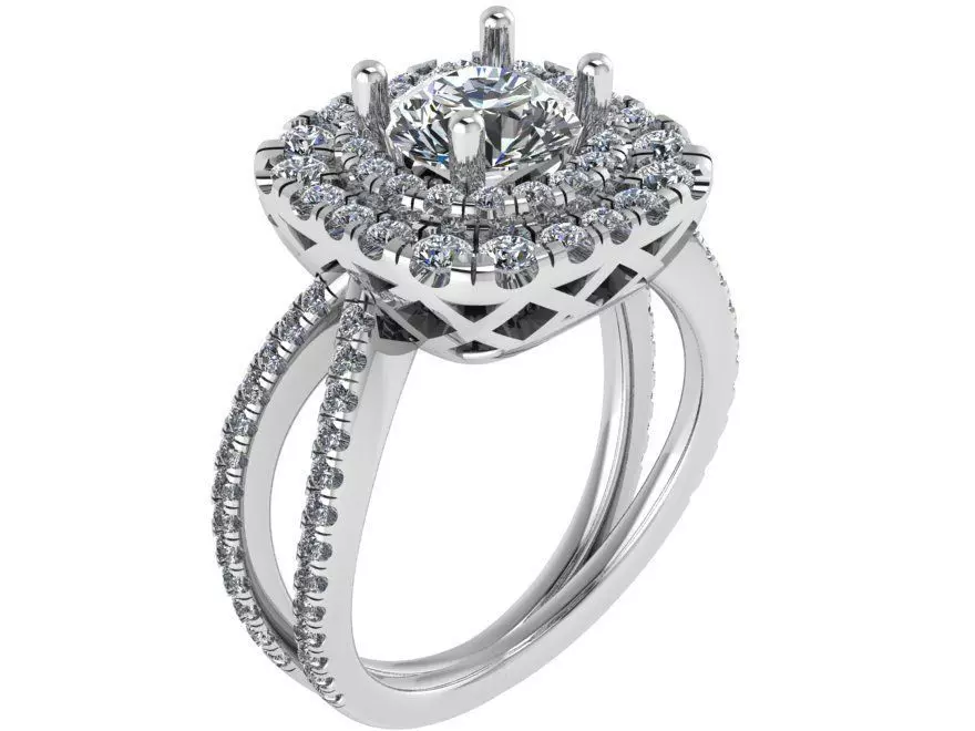 Double Halo Illusion Ring 0652 3D print model