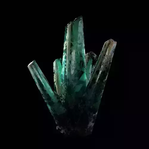 Crystals Low-poly 3D model emerald crystal