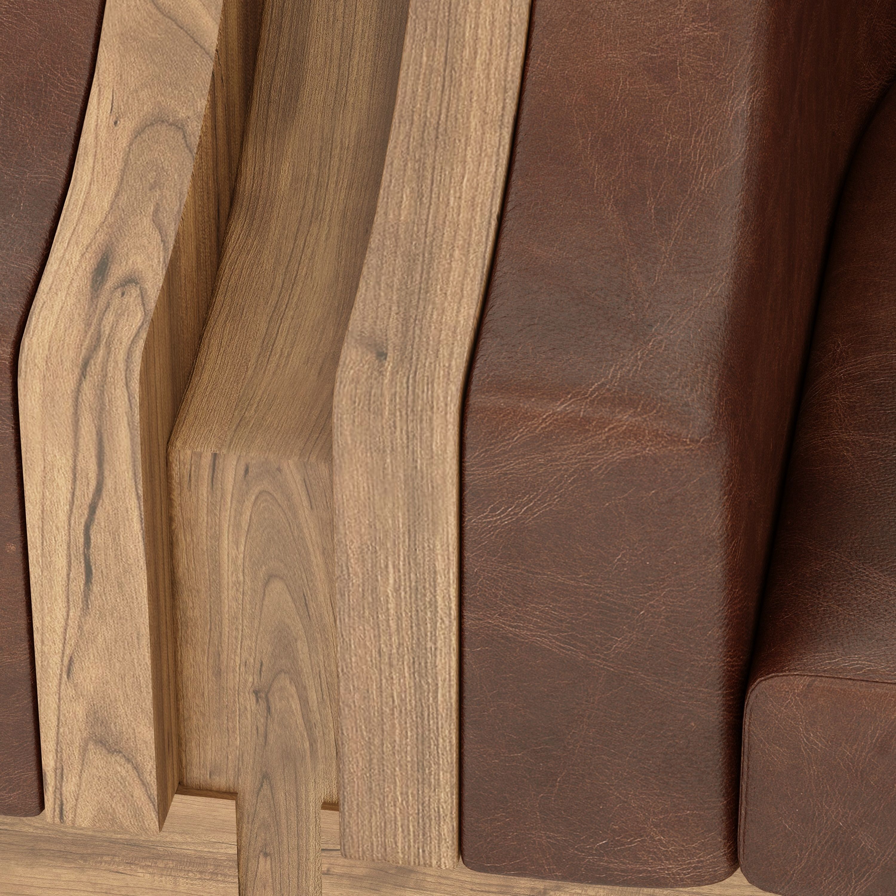 Semi-circular booth and banquette seating 3D model_9