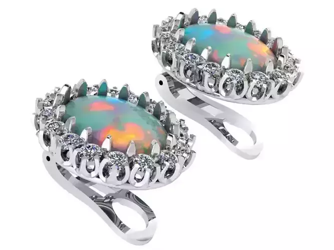 Oval Halo Clip On Earring 0658