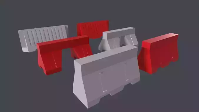 water barrier Low-poly 3D model