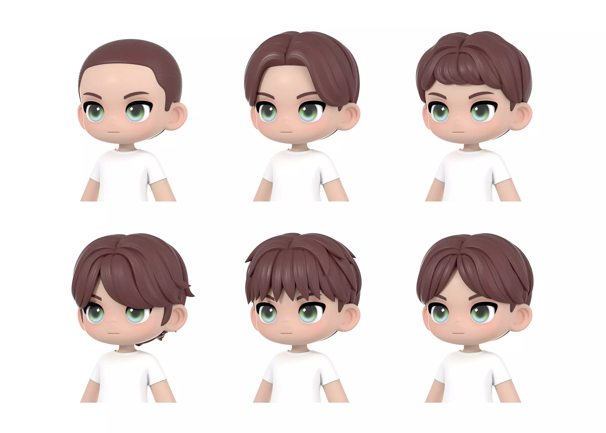 Colin Modular Hair Low-poly 3D model_0