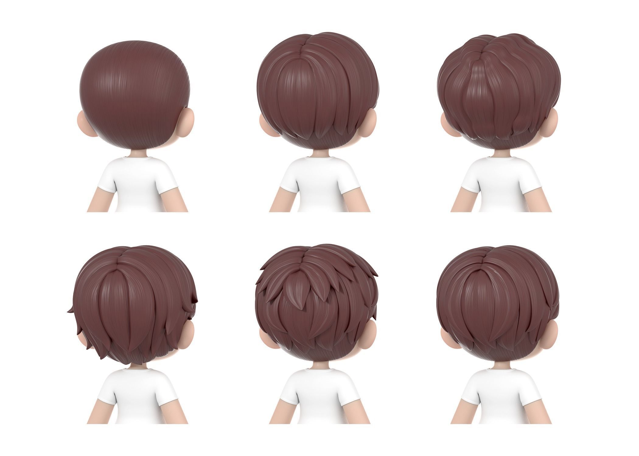 Colin Modular Hair Low-poly 3D model_1