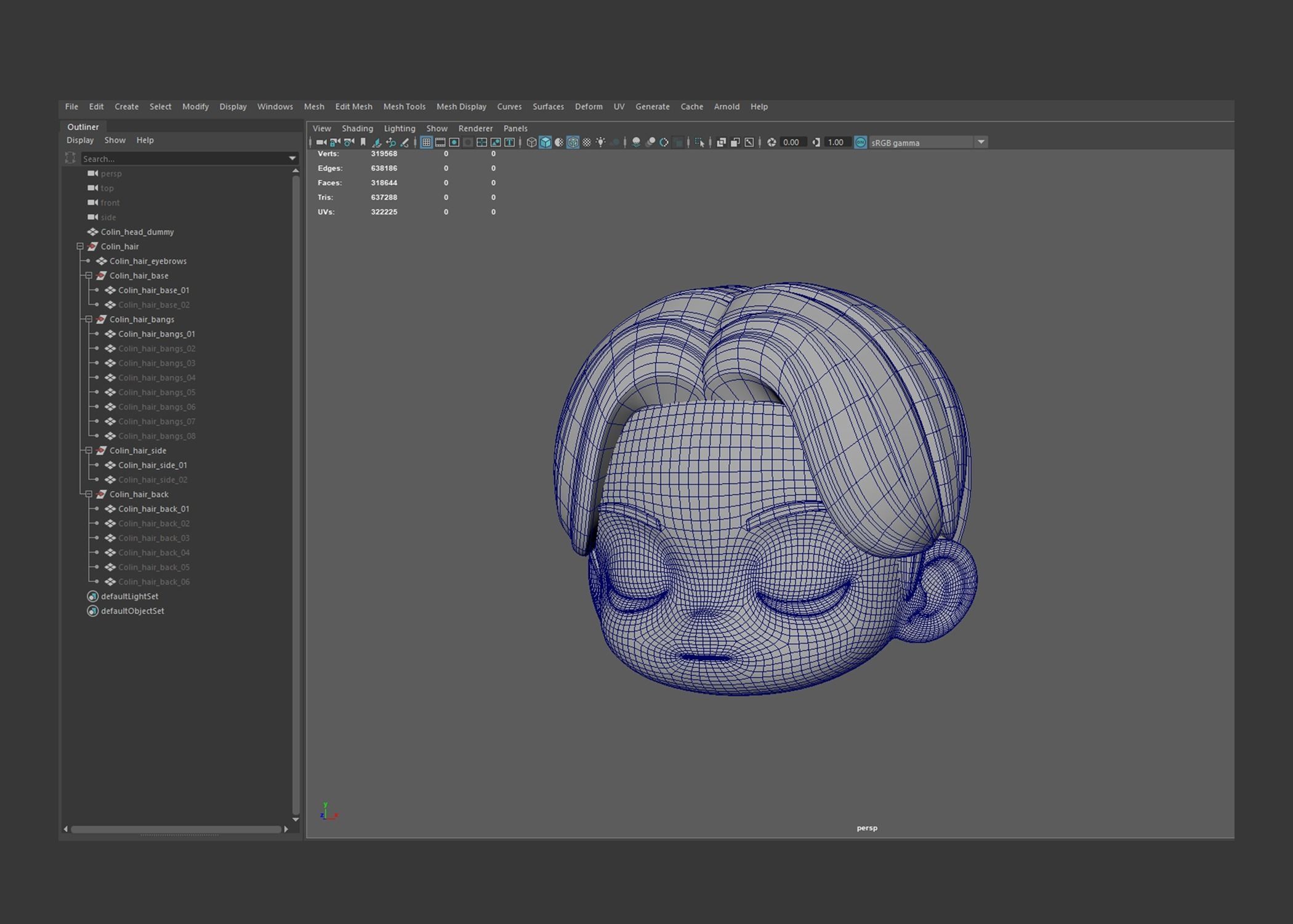 Colin Modular Hair Low-poly 3D model_6
