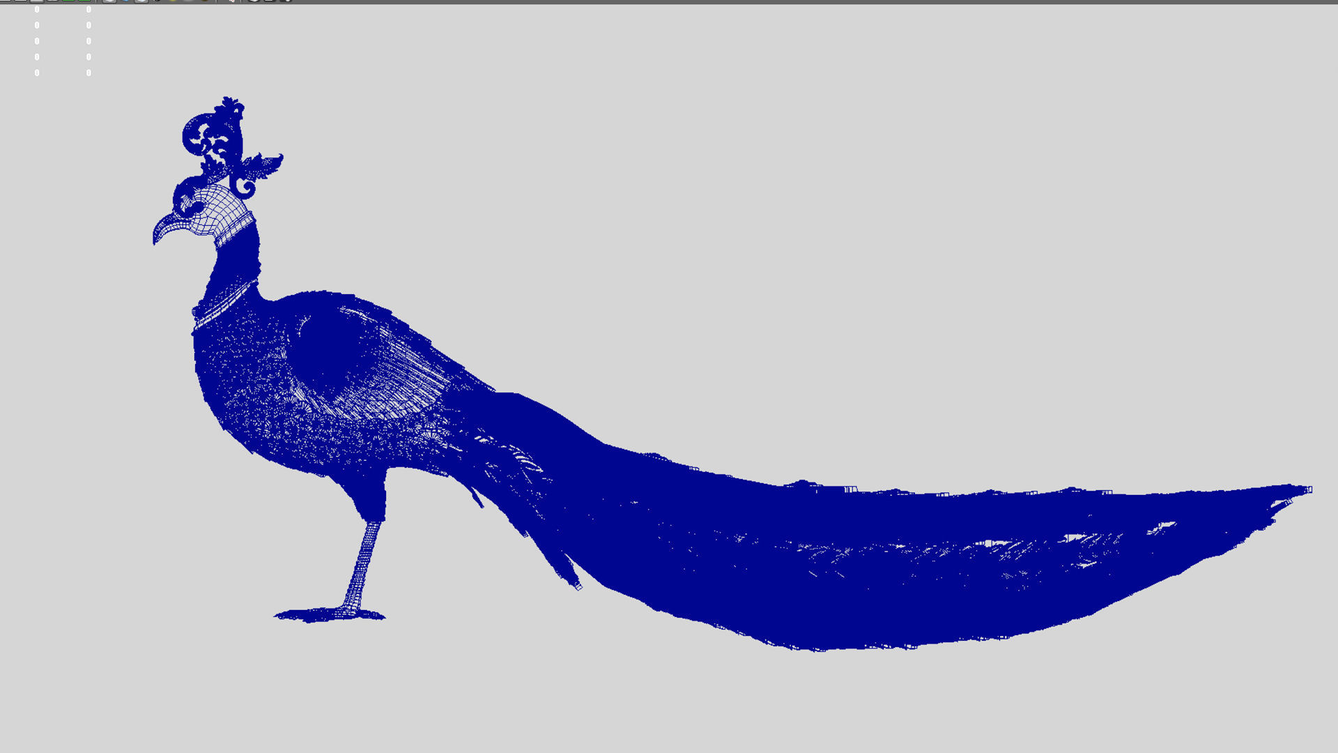 peacock Peafowl statue 3D model_4