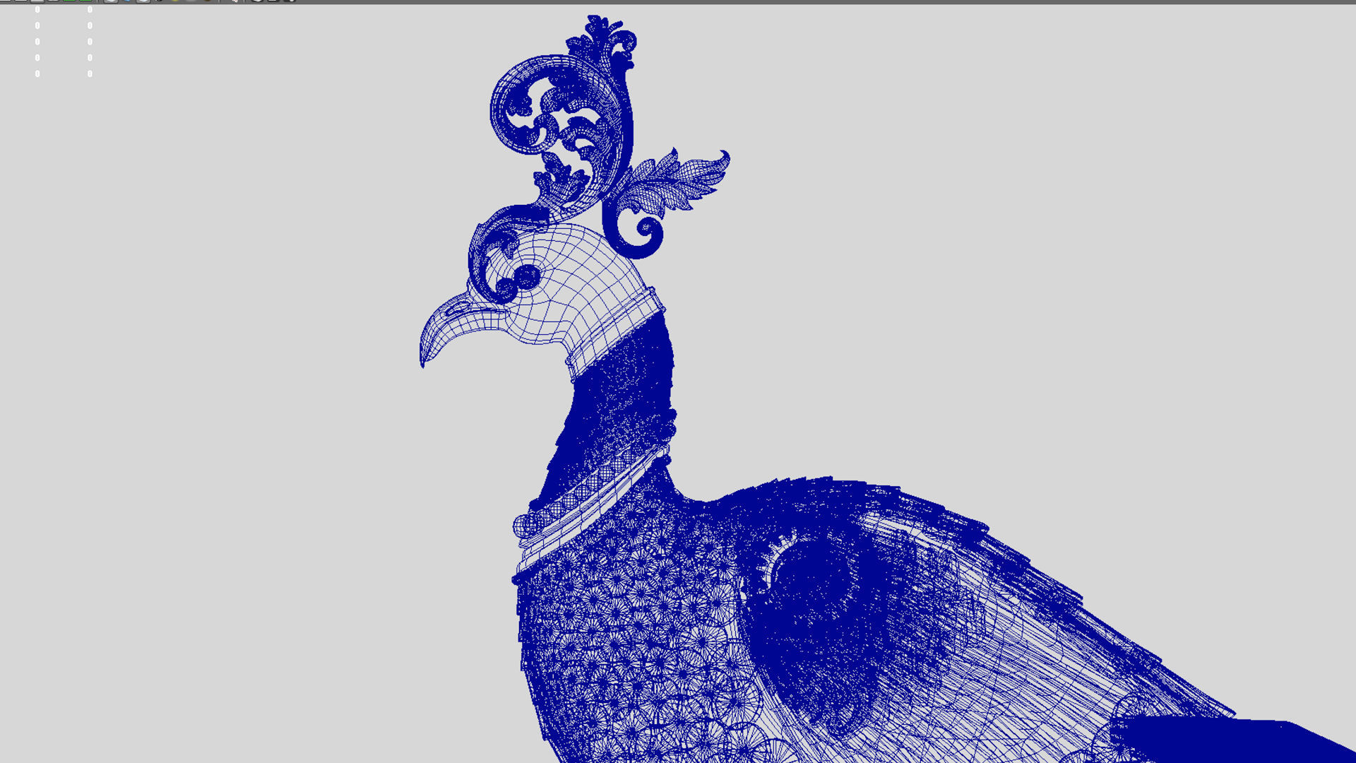 peacock Peafowl statue 3D model_5