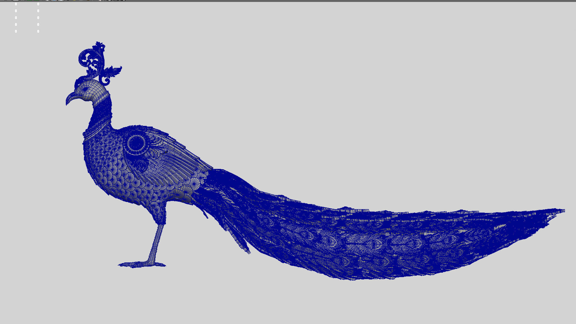 peacock Peafowl statue 3D model_3