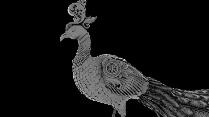 peacock Peafowl statue 3D model