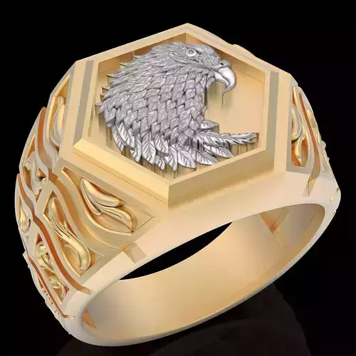 Eagle ring silver gold  jewelry printable 3D model