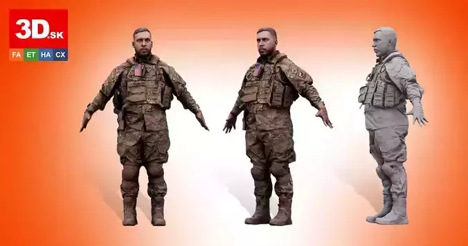 Cleaned A Pose Scan Luis Donovan Army