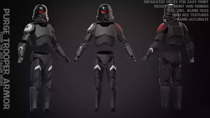 Purge Trooper Armor and Helmet for Cosplay 3D Model Collection