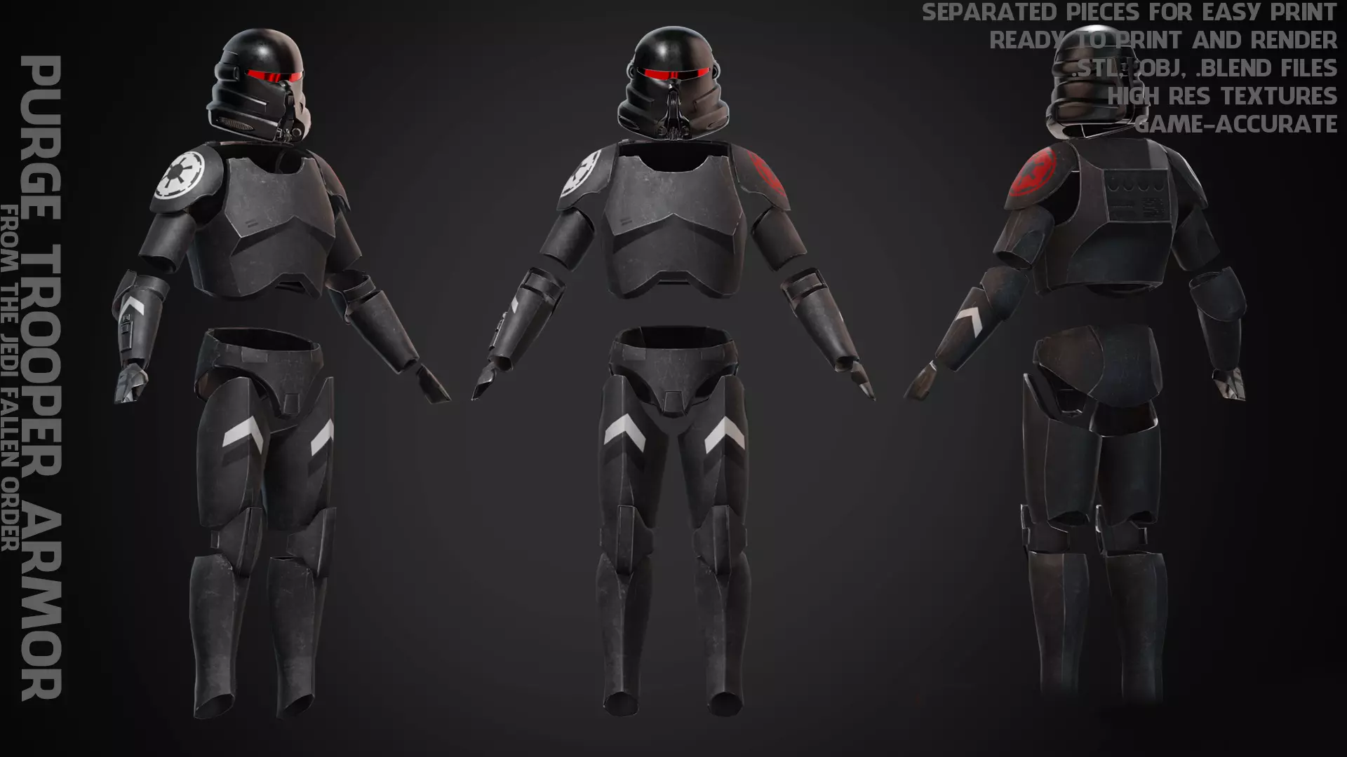 Purge Trooper Armor and Helmet for Cosplay 3D Model Collection_0