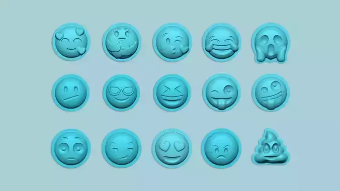15 Emojis Collection - Molding Arrangement EVA Foam Craft 