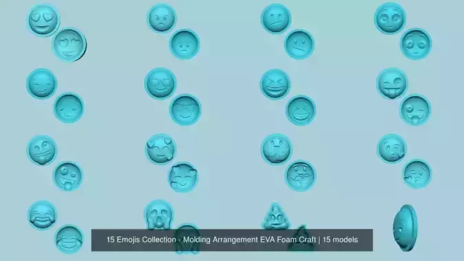 15 Emojis Collection - Molding Arrangement EVA Foam Craft