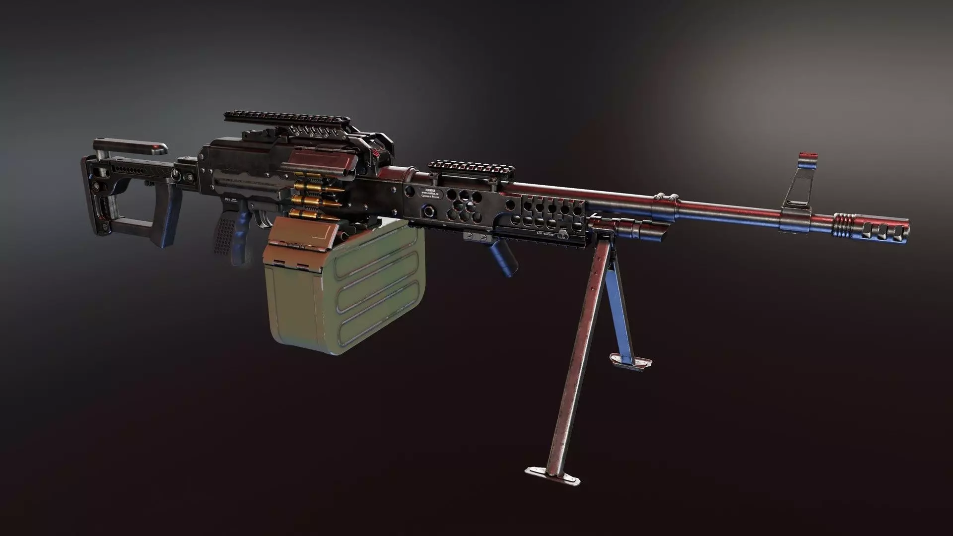 PKP Pecheneg with Zenitco Pack Low-poly 3D model