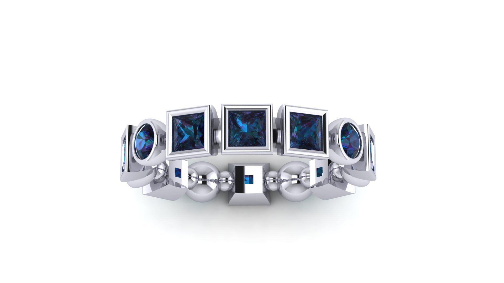 Ring model emerald eternity 3D print model_5