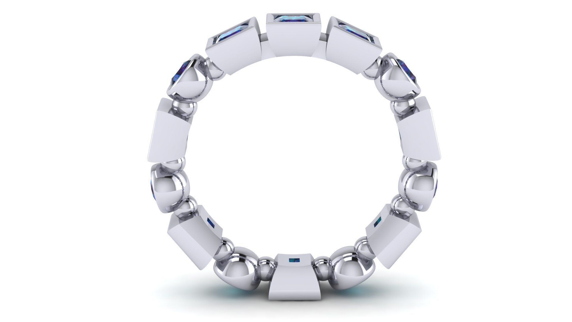 Ring model emerald eternity 3D print model_6