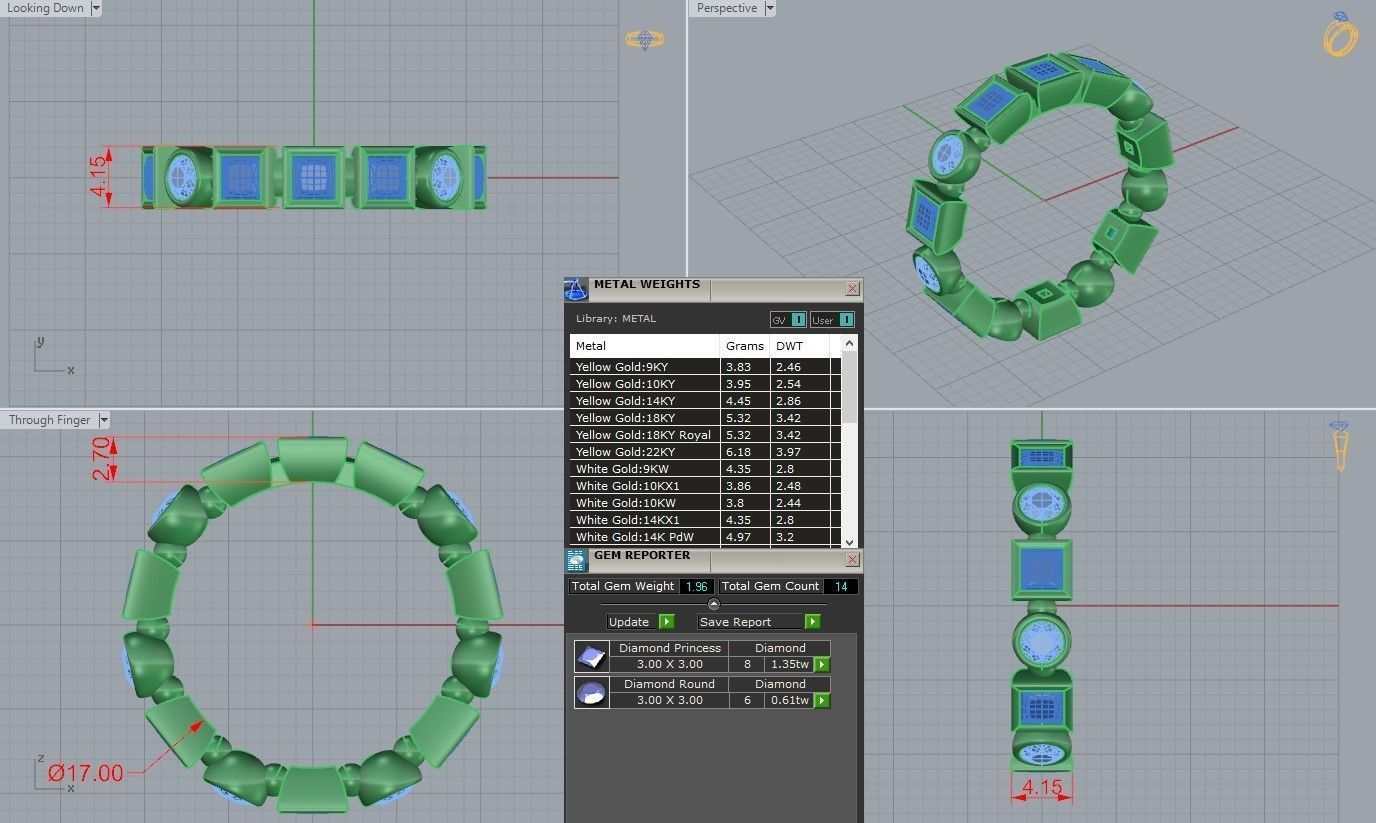 Ring model emerald eternity 3D print model_11