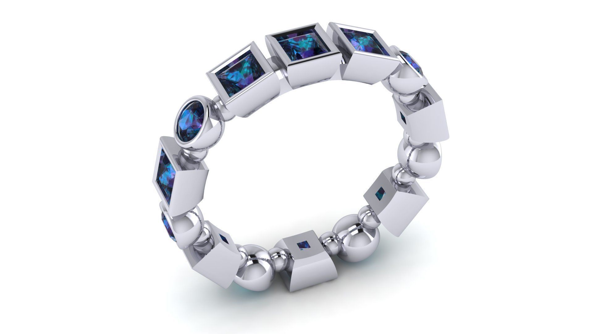 Ring model emerald eternity 3D print model_4