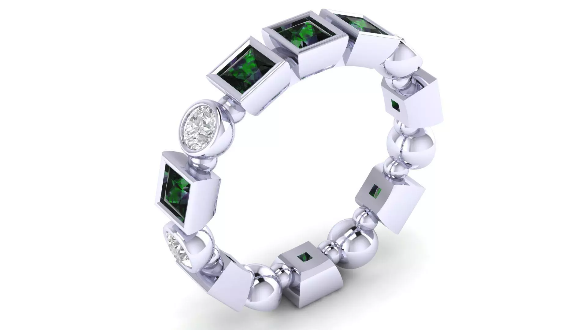 Ring model emerald eternity 3D print model_0