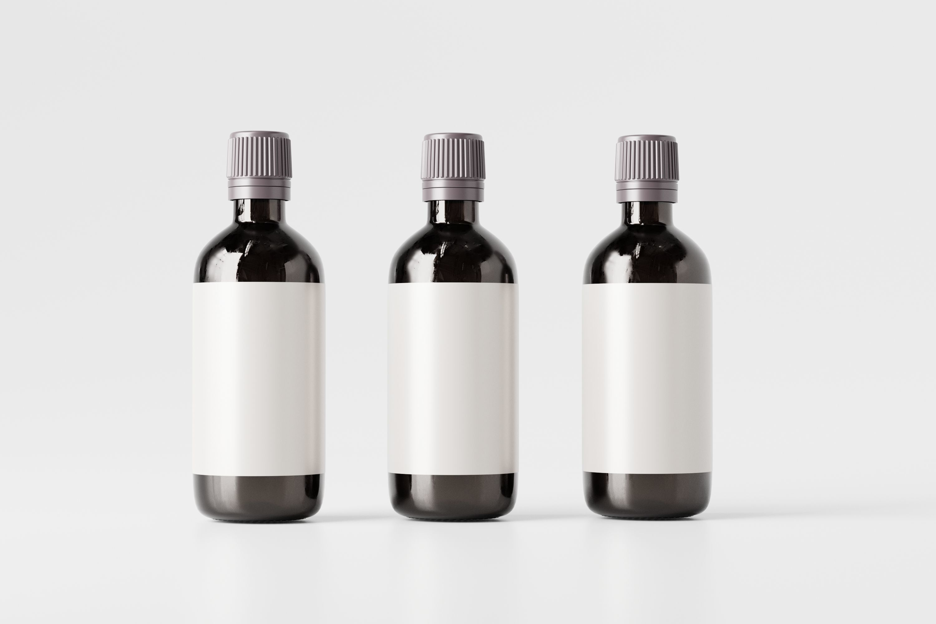 Amber Bottle for Medicines and Cosmetics Low-poly 3D model_1