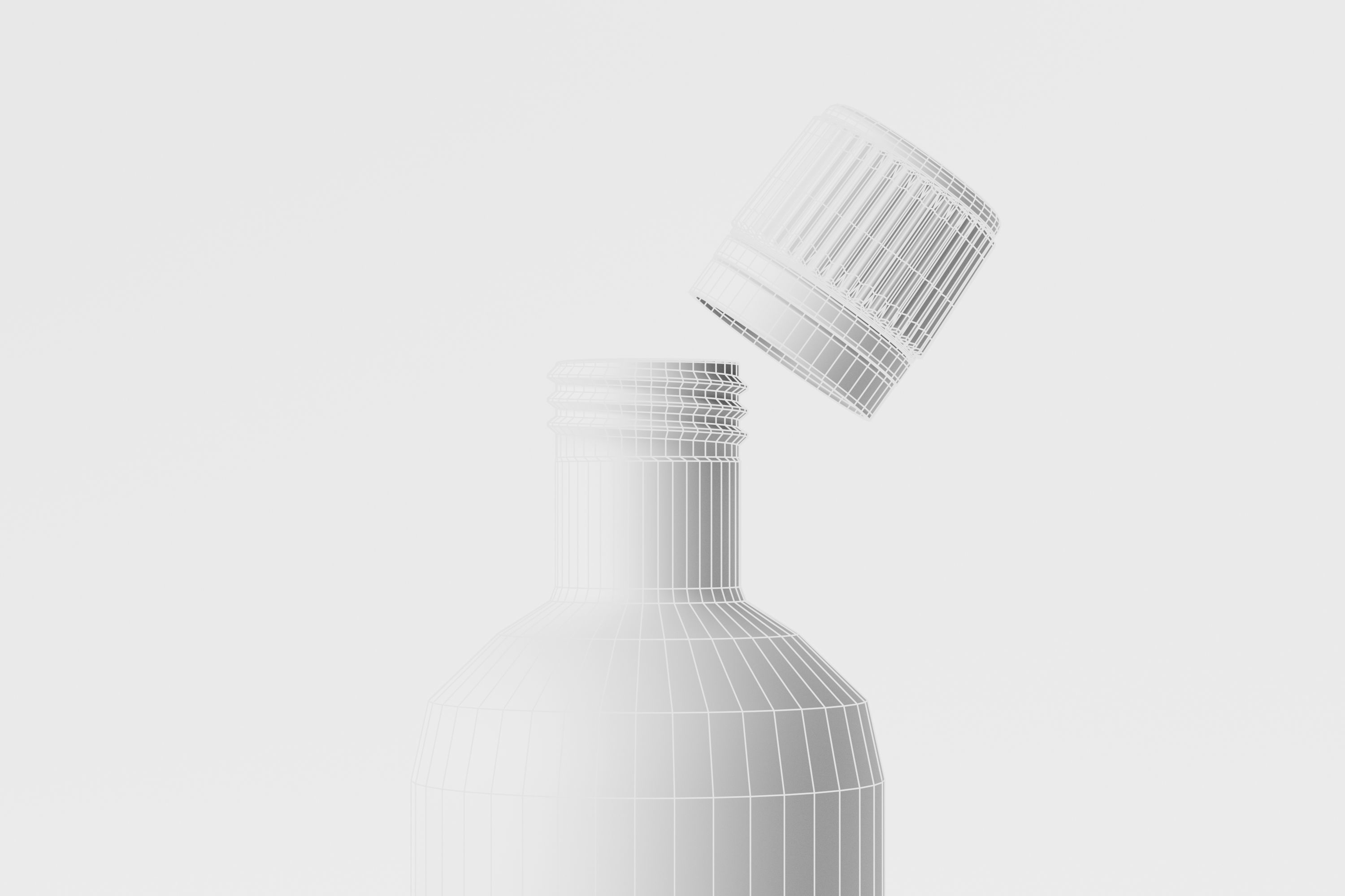 Amber Bottle for Medicines and Cosmetics Low-poly 3D model_10
