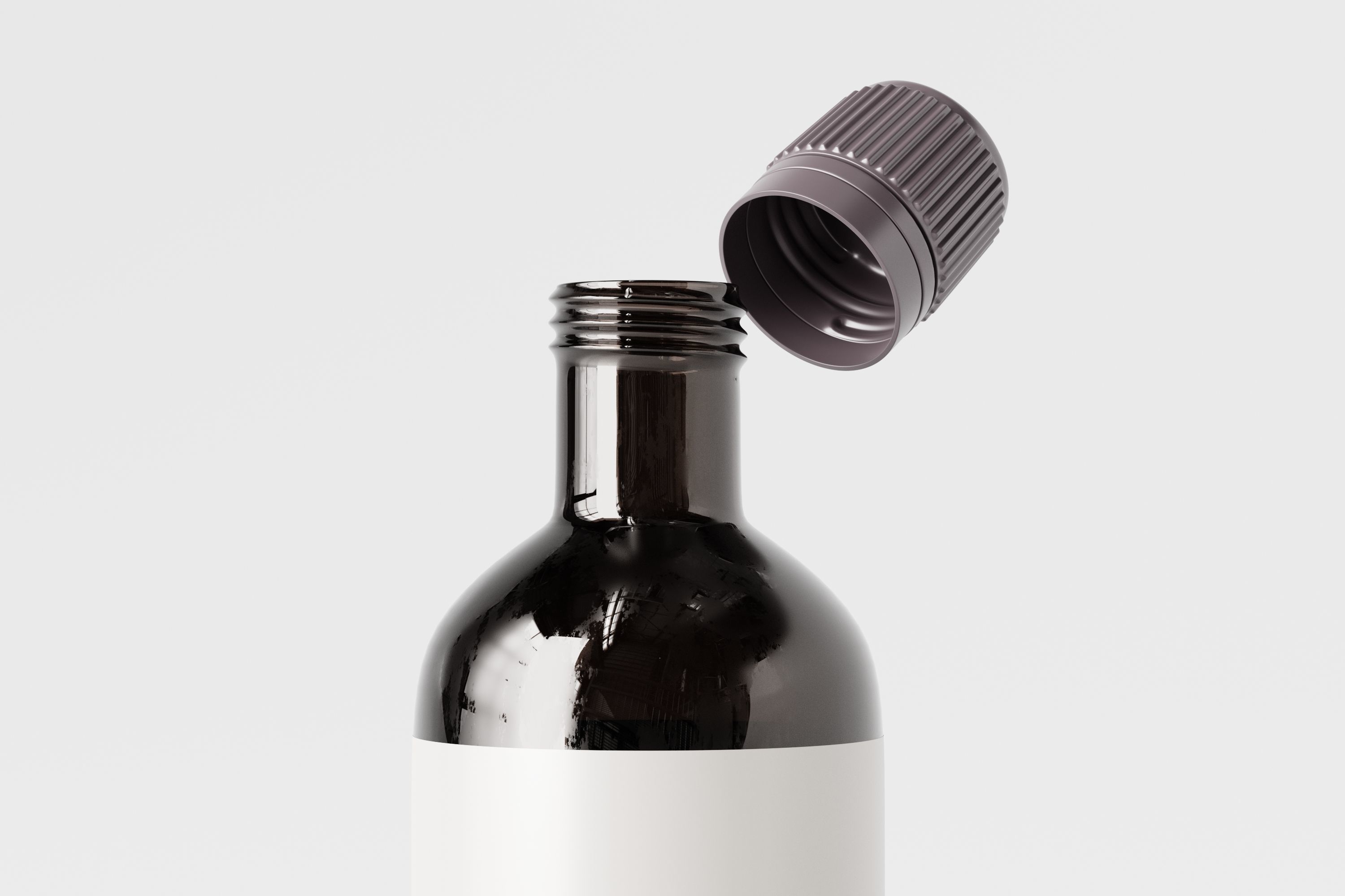 Amber Bottle for Medicines and Cosmetics Low-poly 3D model_6