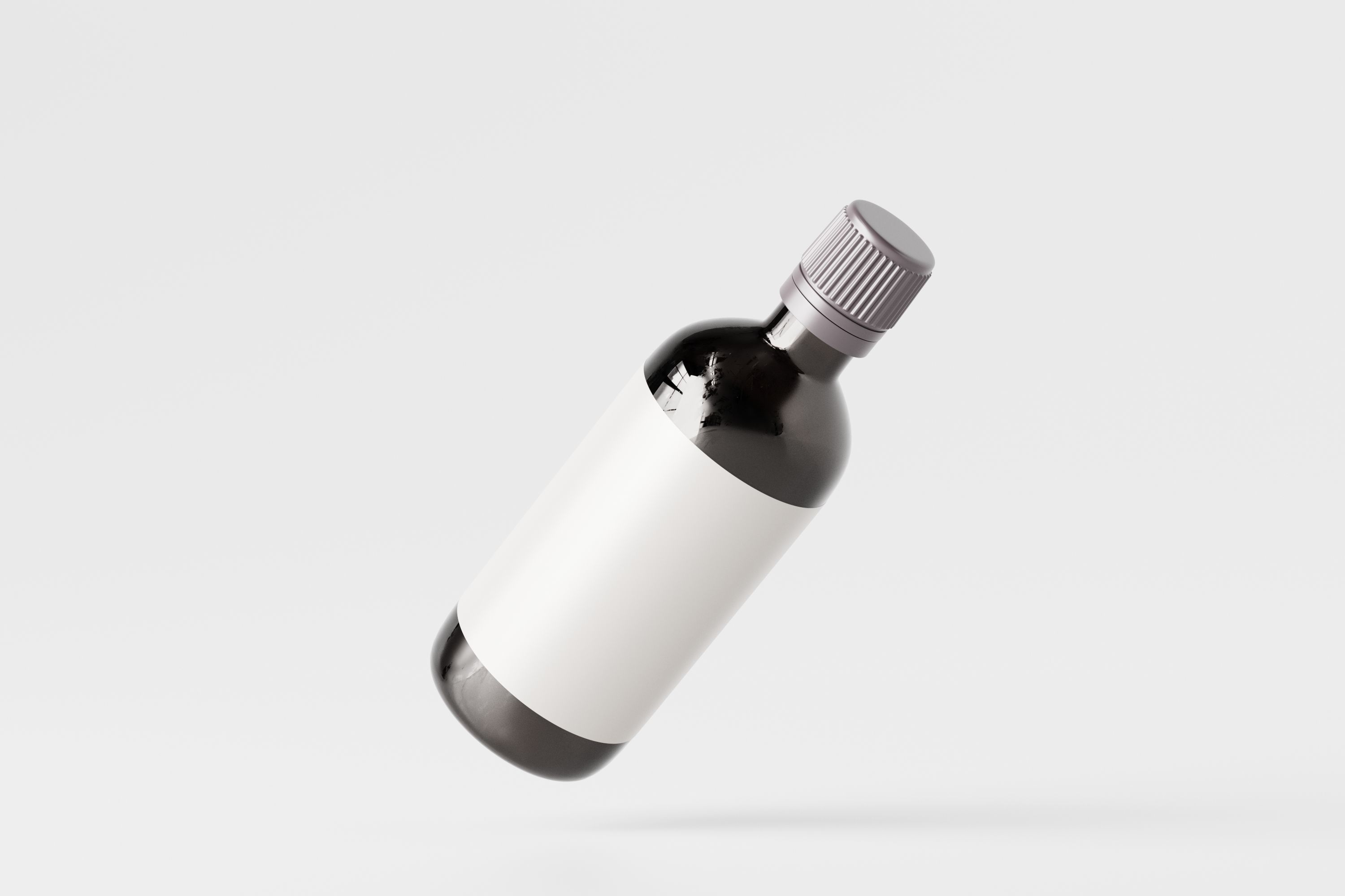 Amber Bottle for Medicines and Cosmetics Low-poly 3D model_7