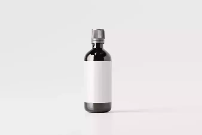 Amber Bottle for Medicines and Cosmetics Low-poly 3D model
