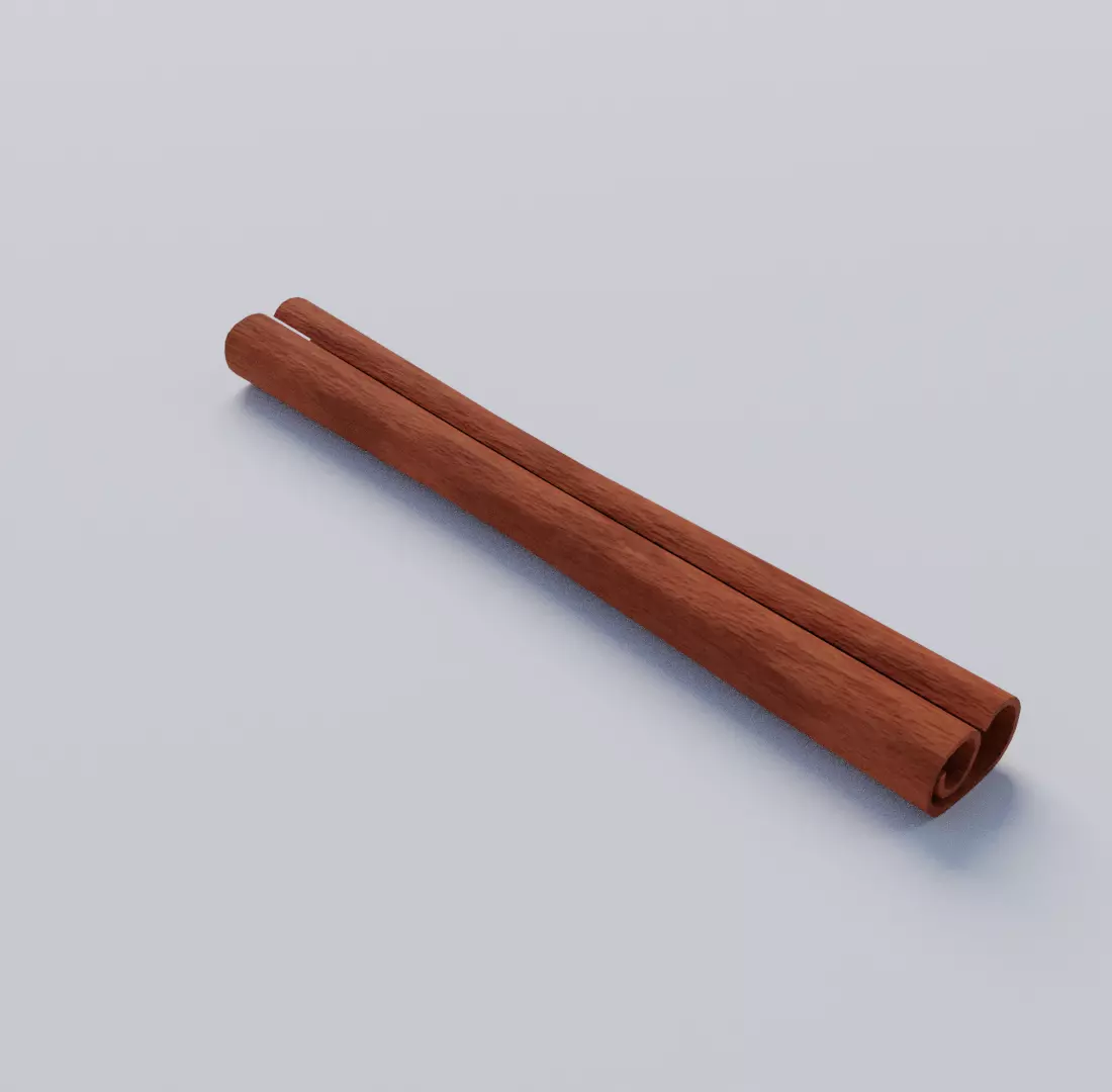 Cinnamon stick 3D model_0