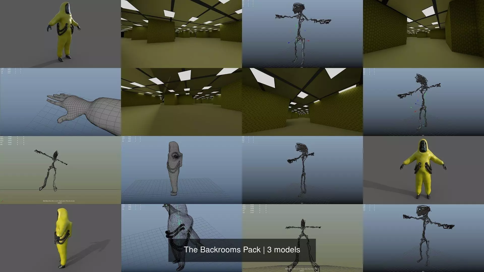 The Backrooms Pack 3D Model Collection_0