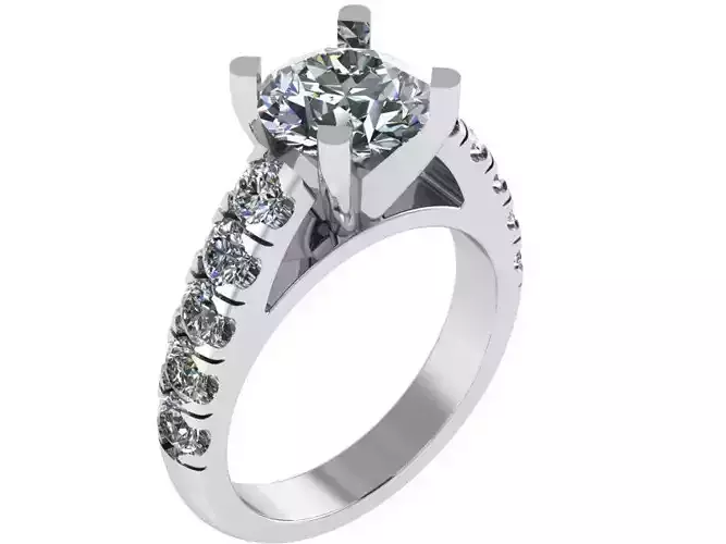 Solitaire Peg Head Diamond Ring 0688