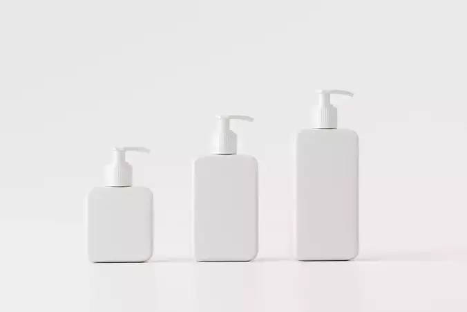 Square bottle for soap or shampoo