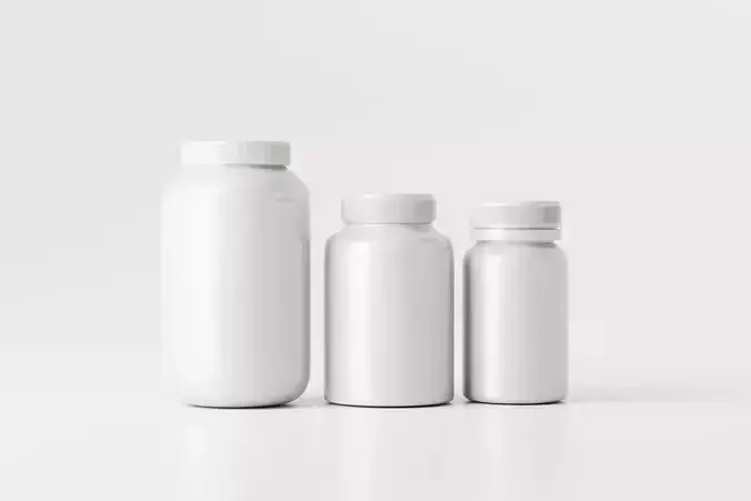 Diet supplement plastic container jar Low-poly 3D model