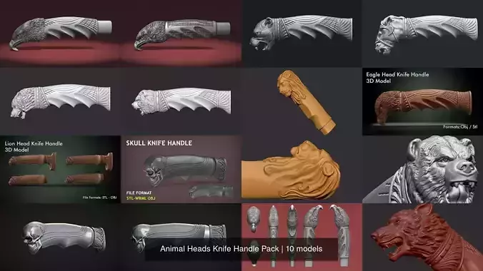 Animal Heads Knife Handle Pack