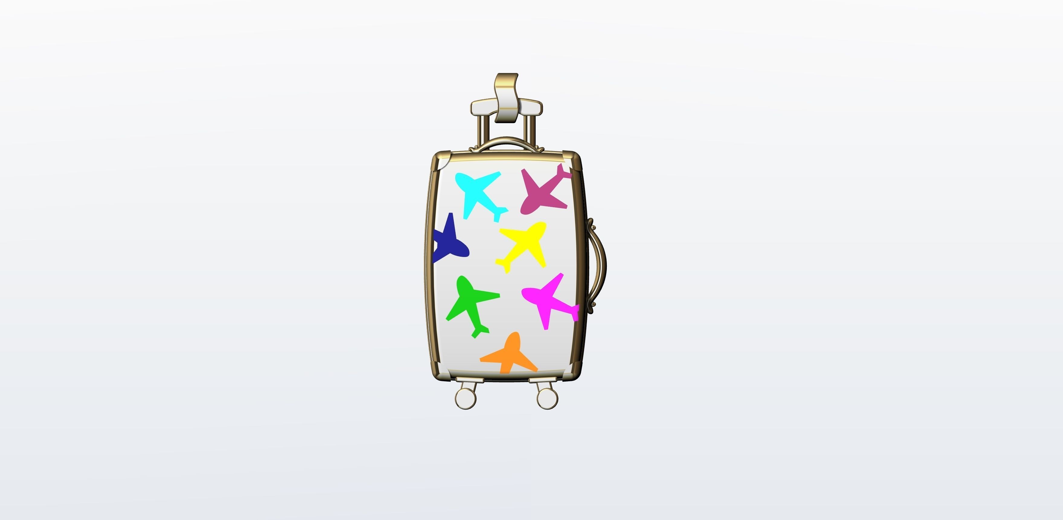 Suitcase colorful pendant 3D print model_1