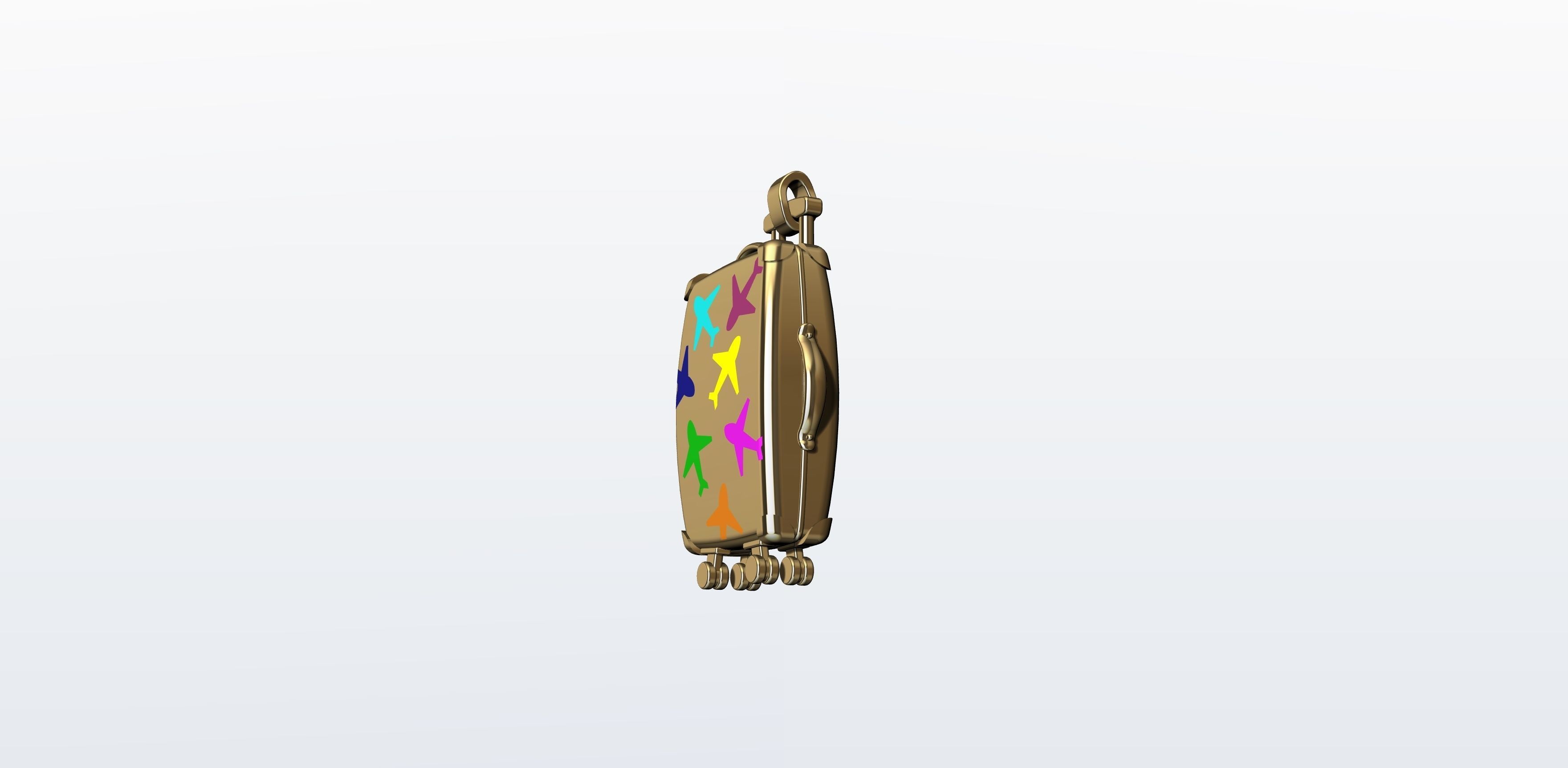 Suitcase colorful pendant 3D print model_5