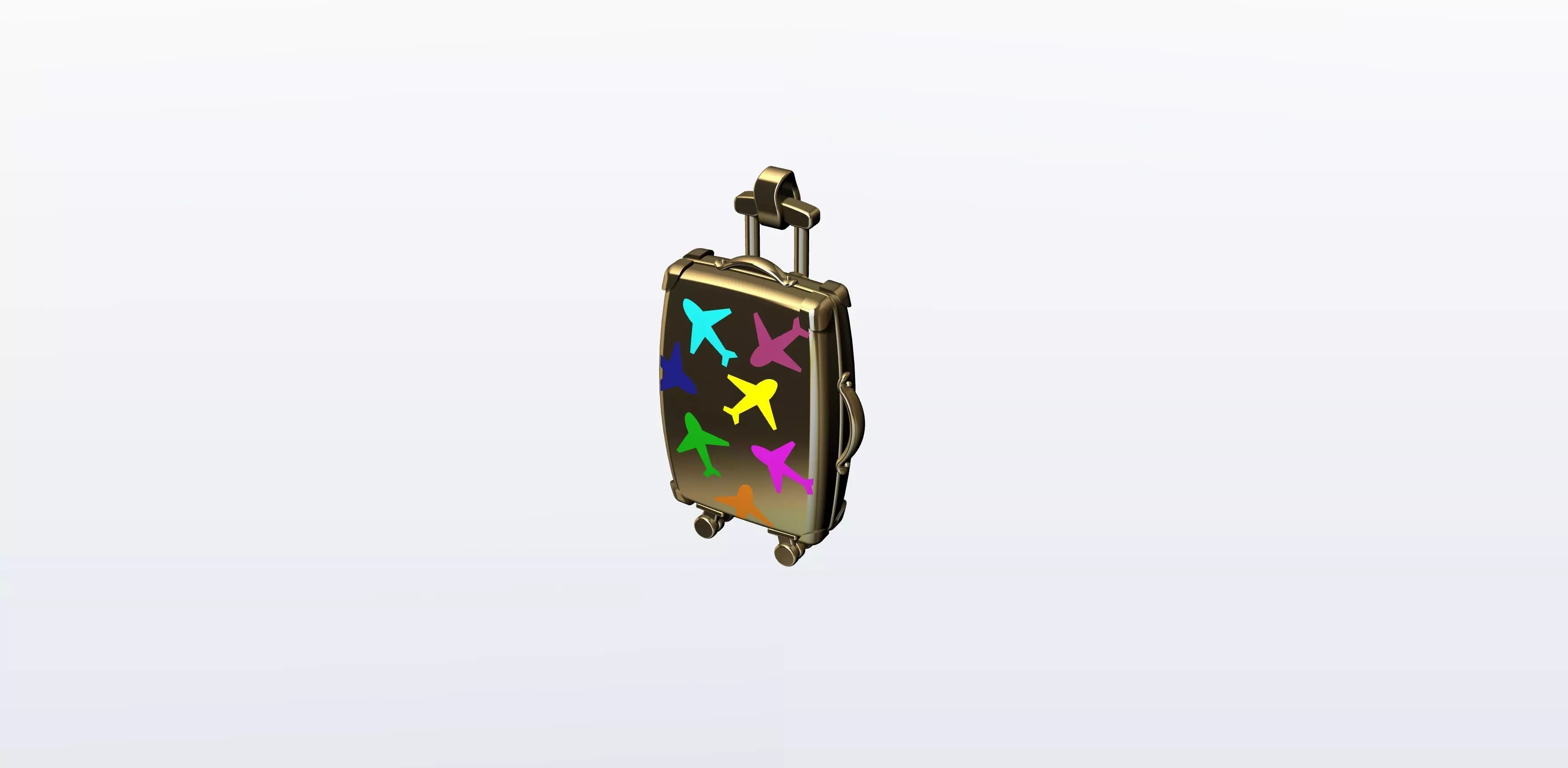 Suitcase colorful pendant 3D print model_0