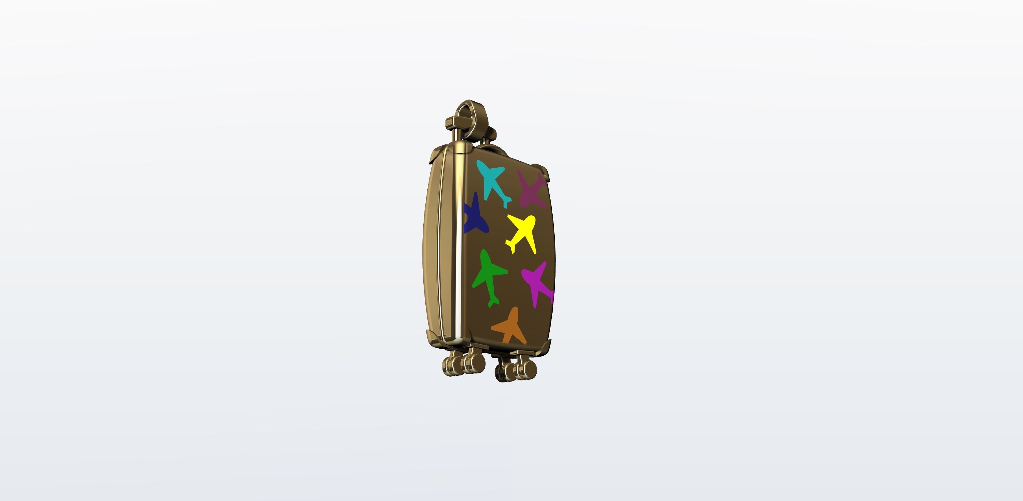 Suitcase colorful pendant 3D print model_4