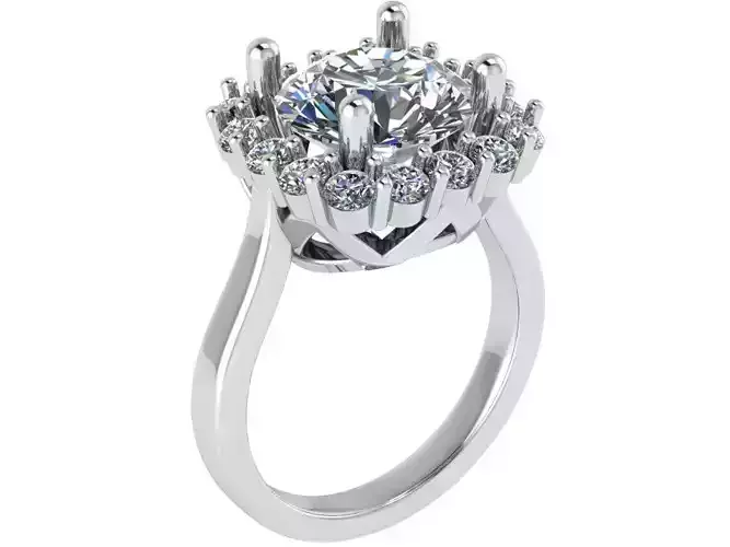 Round Cluster Diamond Ring 0692
