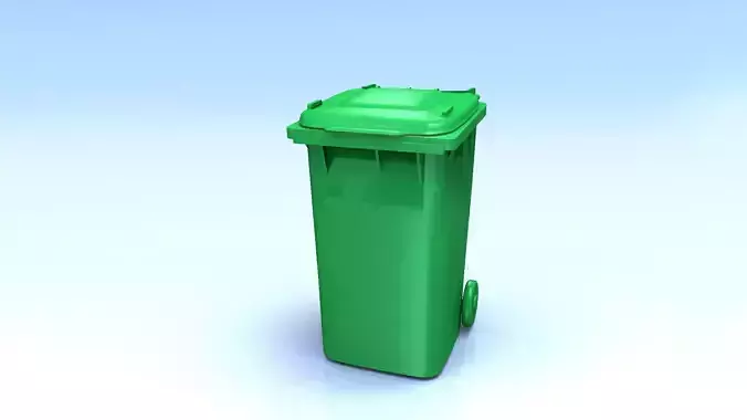 Plastic Trash Can 3D model 3D model