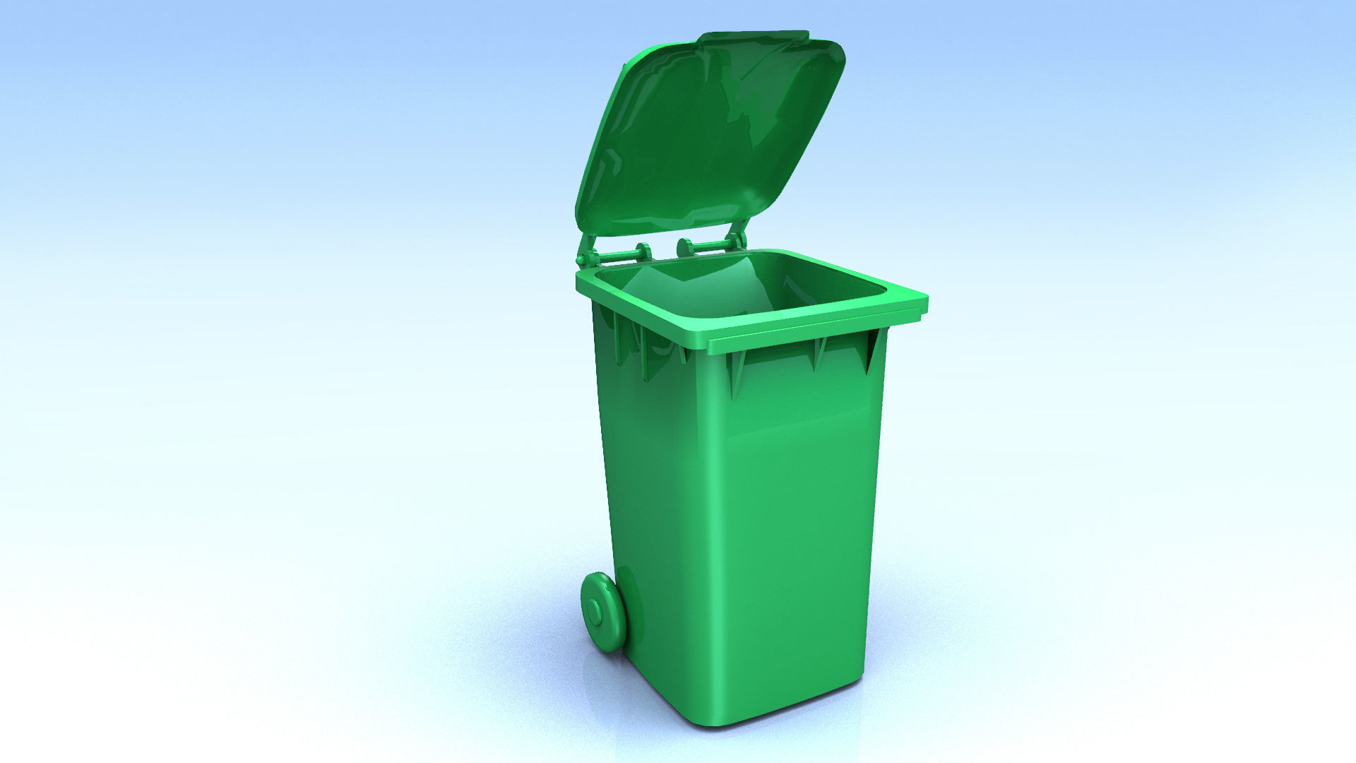 Plastic Trash Can 3D model 3D model_3