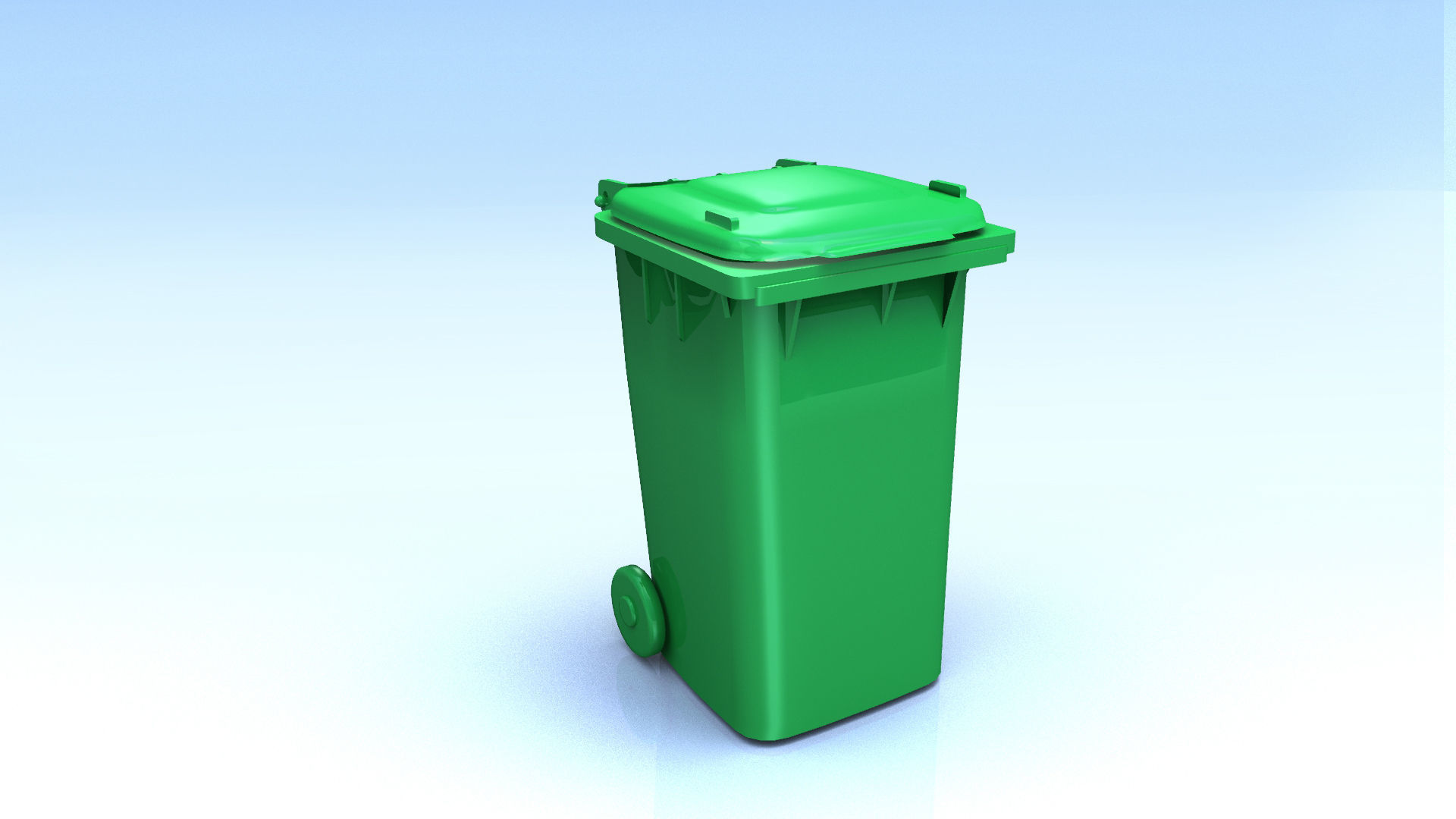 Plastic Trash Can 3D model 3D model_2