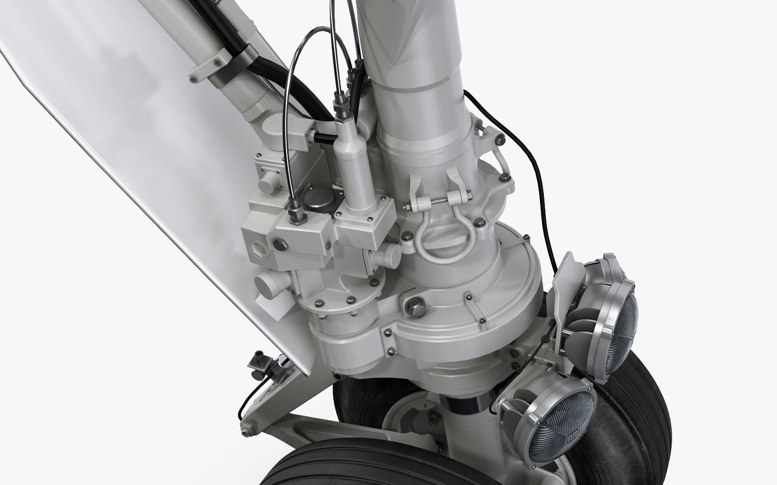 Landing gear Front for Business Jet 3D model_2