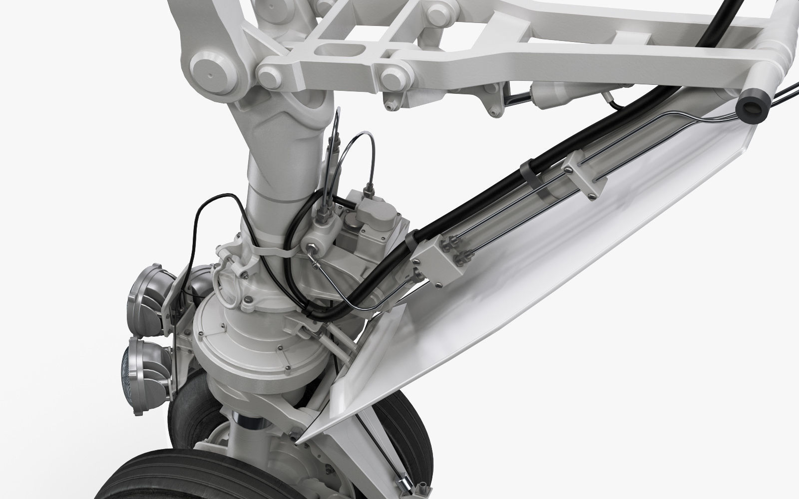 Landing gear Front for Business Jet 3D model_3