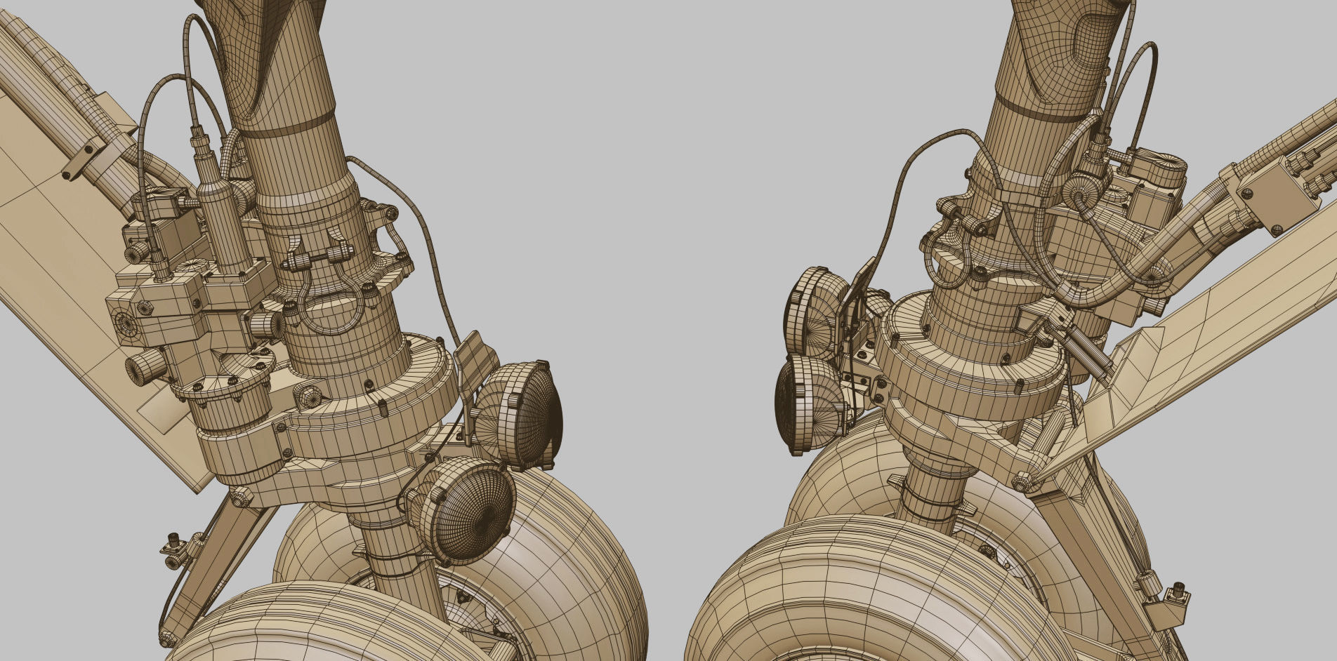 Landing gear Front for Business Jet 3D model_11